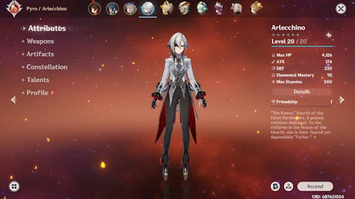 Arlecchino Genshin Impact Farmed Starter Account