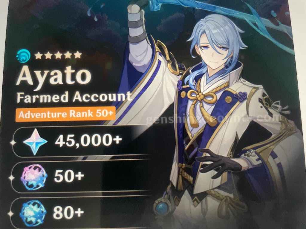 Kamisato Ayato Genshin Impact Farmed Starter Account