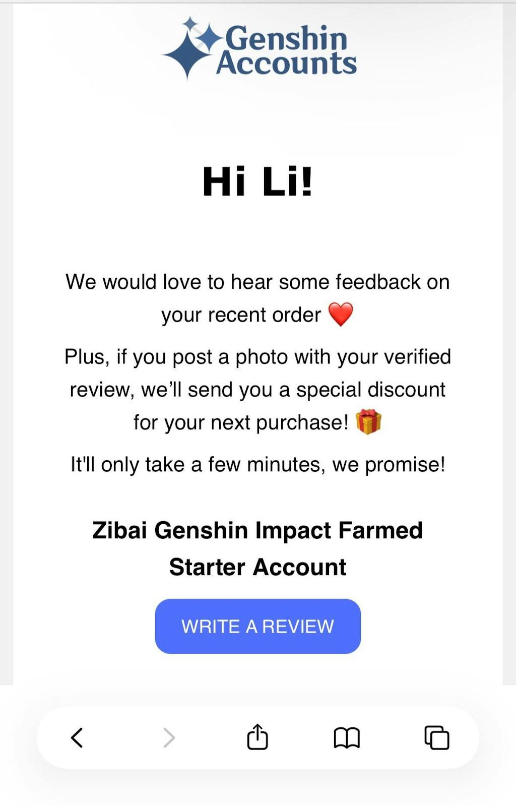 Zibai Genshin Impact Farmed Starter Account
