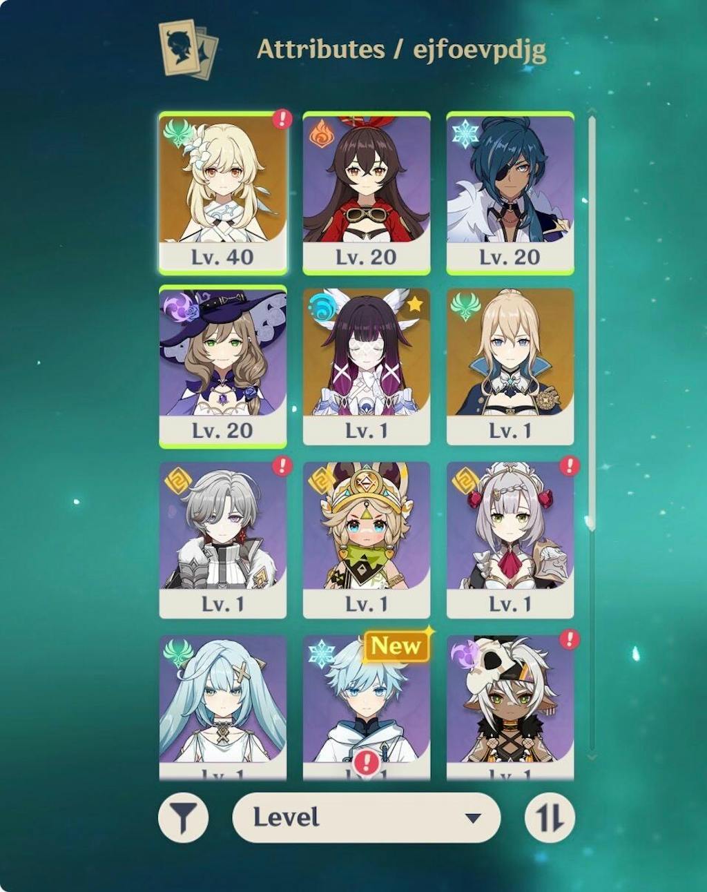 Columbina Genshin Impact Farmed Starter Account