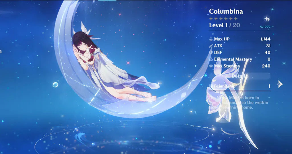 Columbina Genshin Impact Farmed Starter Account