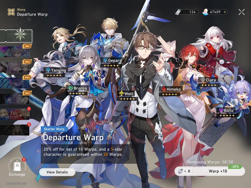 Honkai: Star Rail HSR Reroll Account