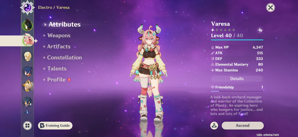 Varesa Genshin Impact Farmed Starter Account