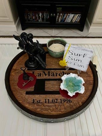 Single Band Bourbon Barrel Lazy Susan