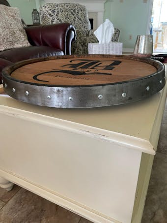 Single Band Bourbon Barrel Lazy Susan