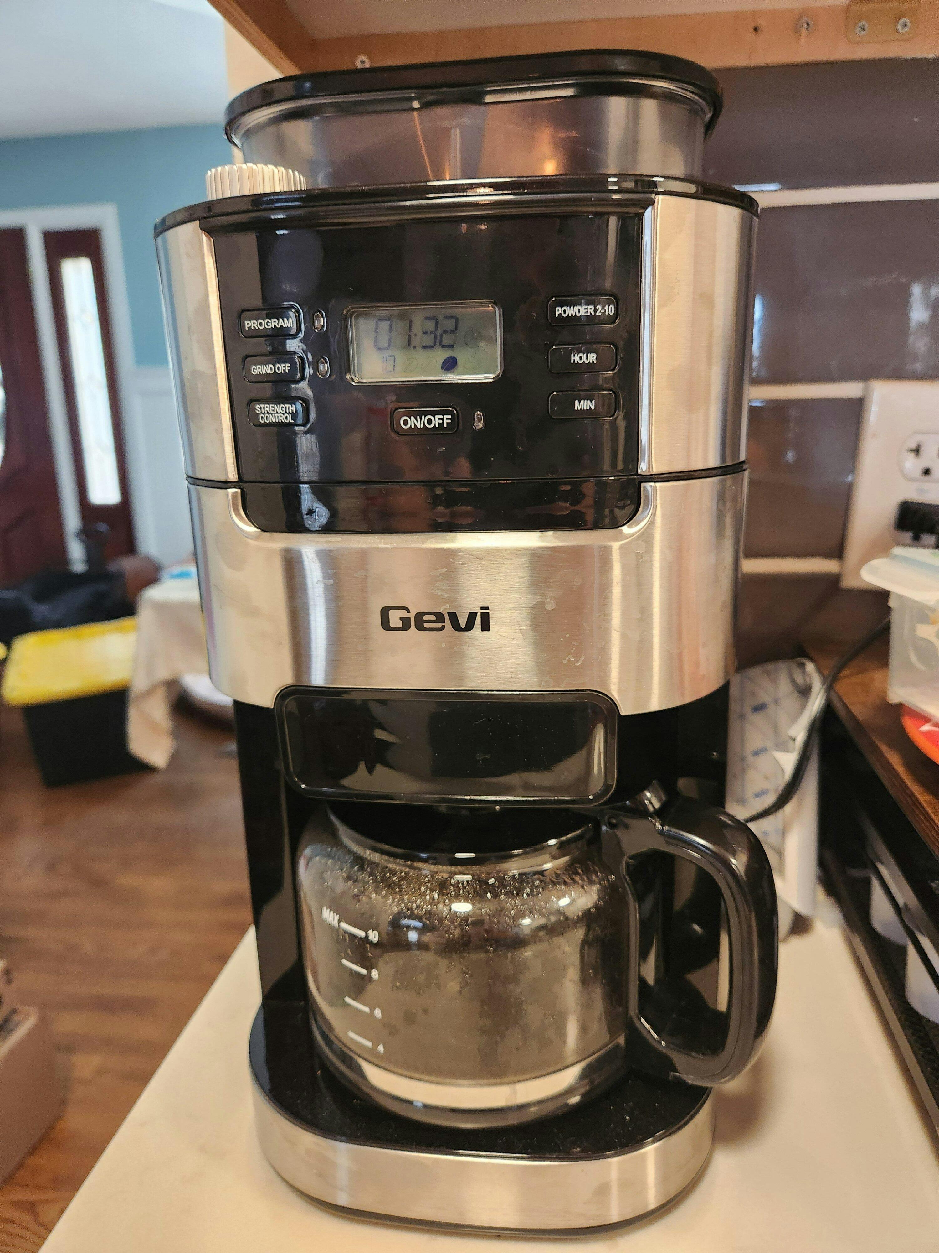 GEVI | 10-Cup Coffee Maker Machine with Built-in Grinder