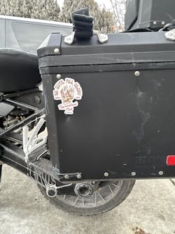 Kiss-Cut No Guts, All Glory Vinyl Sticker. (Brown & Pink)