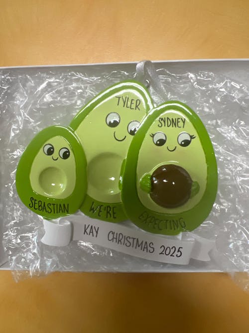 Personalized Expecting Family of 5 Christmas Ornament