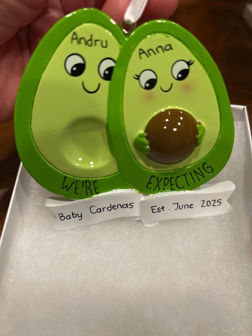 Personalized Expecting Family of 5 Christmas Ornament