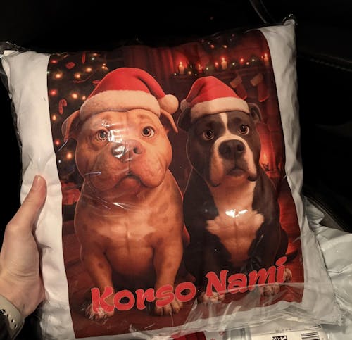 Poduszka z własnym zdjęciem - świąteczny klimat [generowane przez AI]