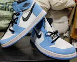 Nike Air Jordan 1 Retro High White University Blue Black Shoes For Man And Boys 555088-134