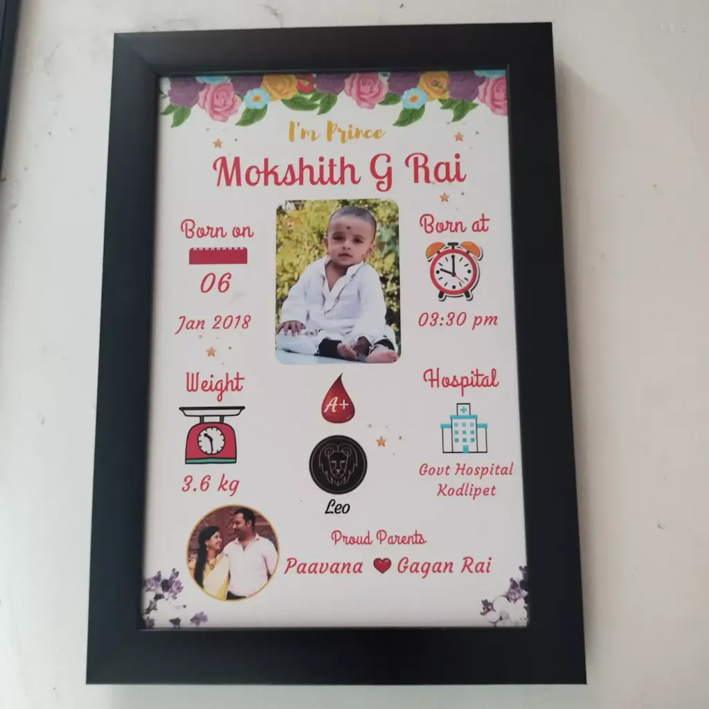 Personalised Baby Birth Frame | New Born Baby Gifts - Gifting Studio ...