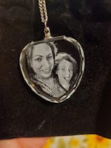 3D Photo Heart Crystal Necklace & Pendant