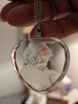 3D Photo Heart Crystal Necklace & Pendant
