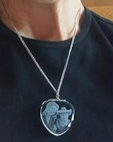 3D Photo Heart Crystal Necklace & Pendant
