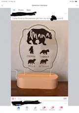 Custom Mama Bear Night Light With Cubs