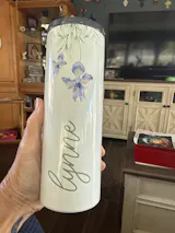 Birth Flower Printed Skinny Tumbler