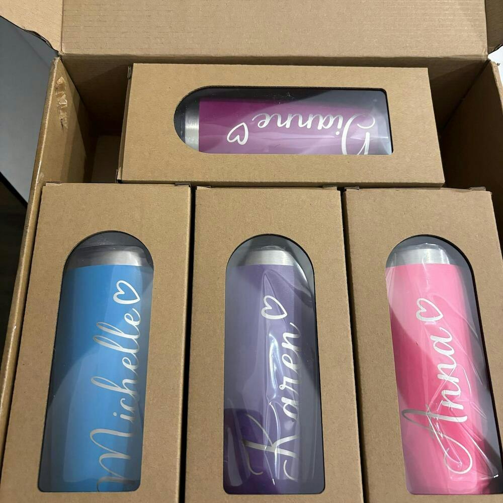 Personalized 20 oz Stainless Steel Tumbler with Straw, Bridesmaid Proposal Gift