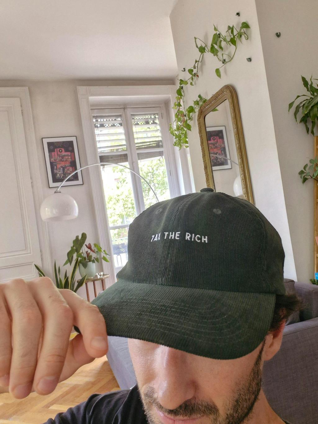 Tax The Rich Embroidered Corduroy Hat