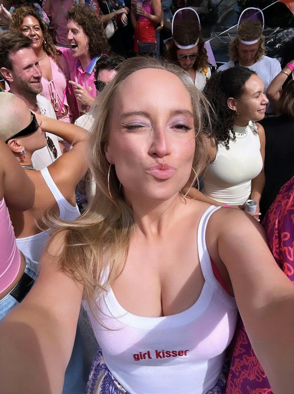 Girl Kisser Rib Embroidered Tank Top