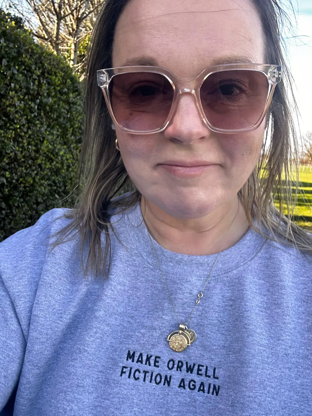 Make Orwell Fiction Again Embroidered Sweatshirt