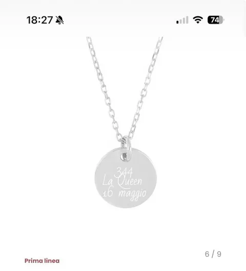 Collana personalizzata con pendente a disco