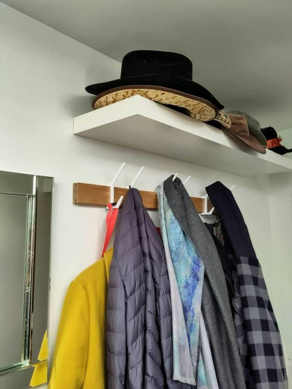 Coat & hat rack white - OAK (90 cm - 35.43)