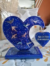 Double cœur sur socle