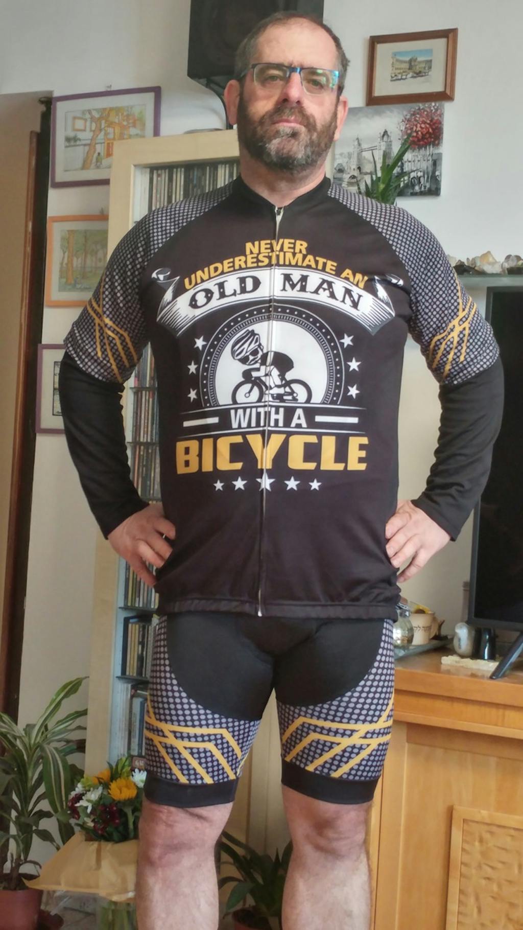 Old Man V4 Men's Cycling Kit Bike Jersey and Bib Shorts