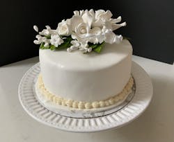 Hydrangea Blossoms Sprays, Sugar Cake Flowers by Global Sugar Art, 4 Count, White