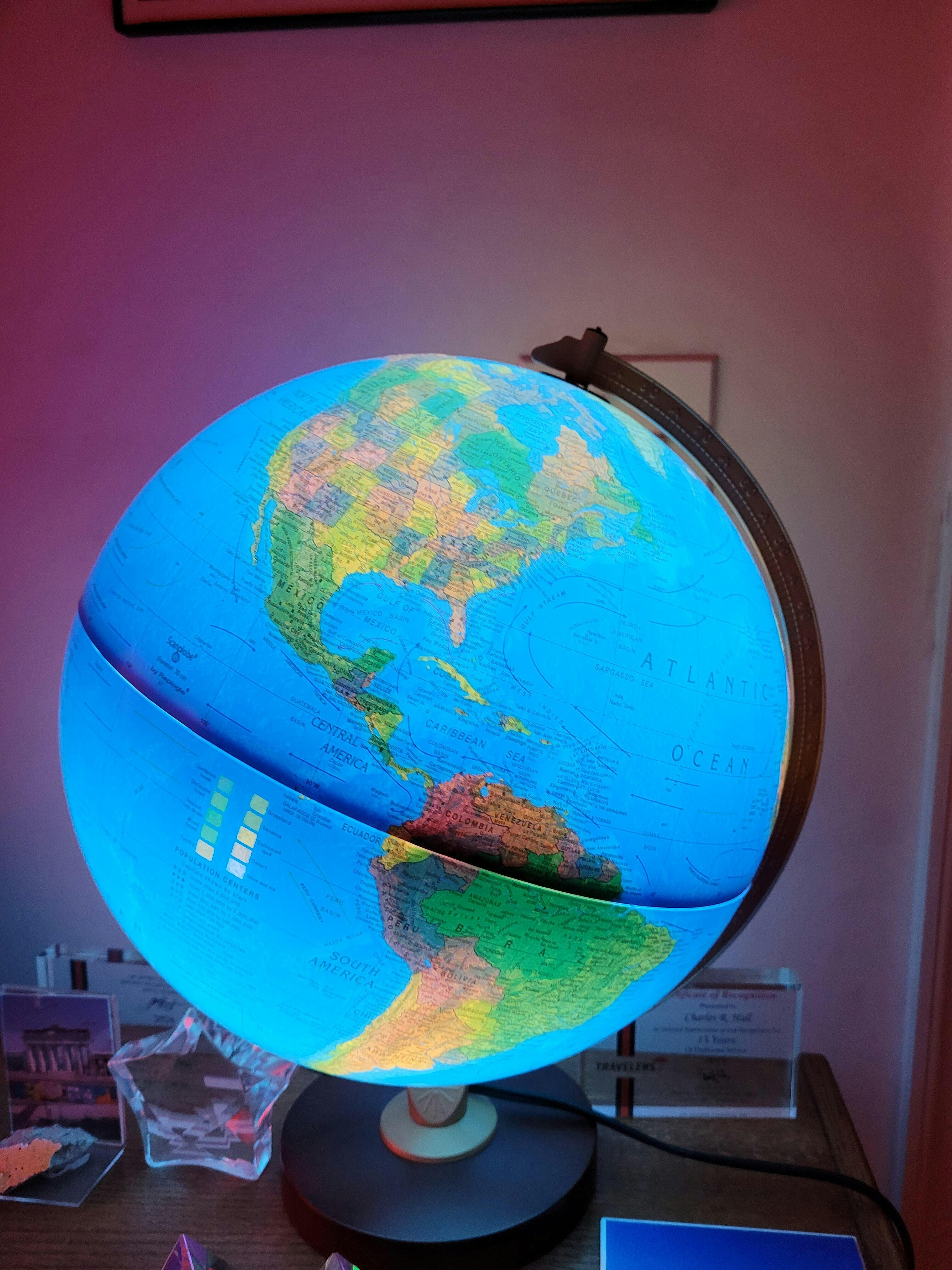 Replogle Livingston 12-Inch Illuminated Blue Ocean Desktop Globe