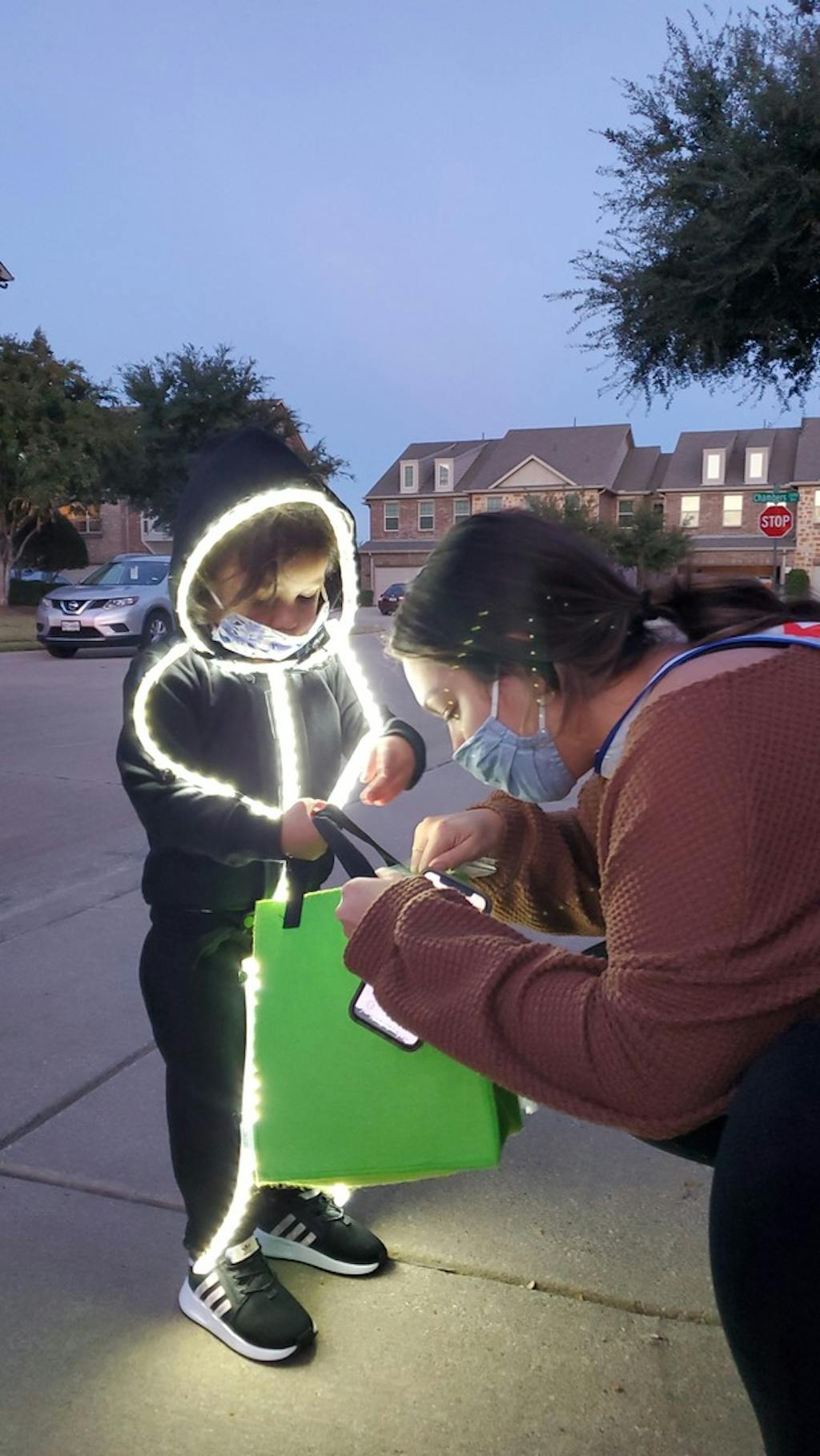 Toddler LED stickman costume by Glowy Zoey