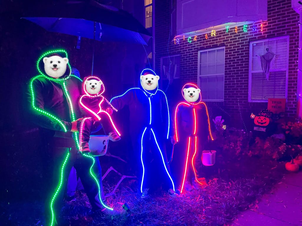 Kid's LED stickman costume by Glowy Zoey