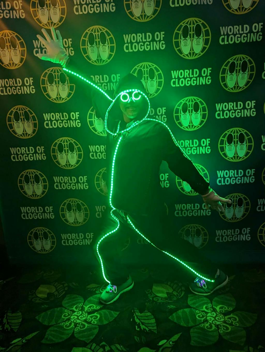 Adult LED stickman costume by Glowy Zoey