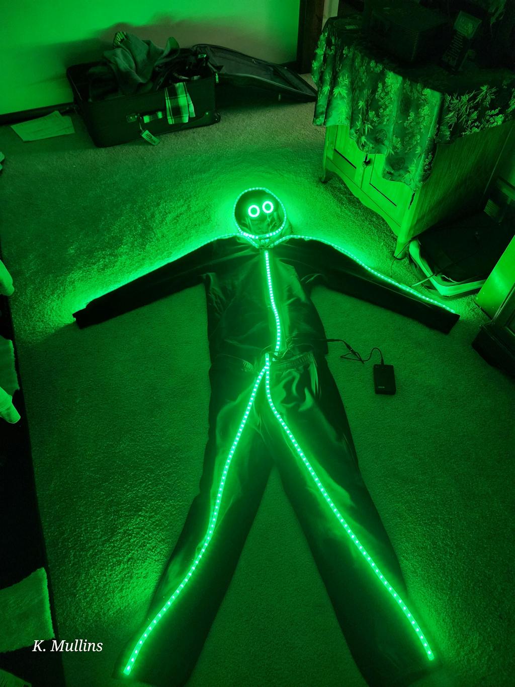 Adult LED stickman costume by Glowy Zoey
