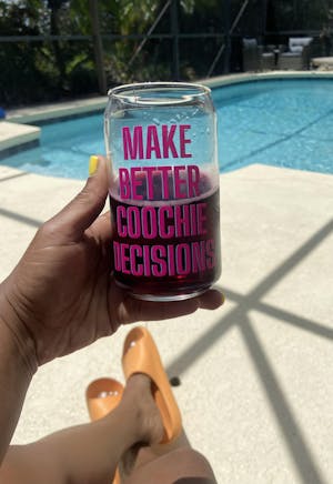 Make Better Coochie Decisions glass