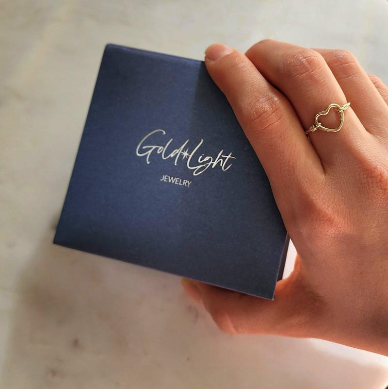 14k Wired Heart Ring