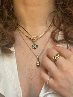 14K Gold Round Box Necklace