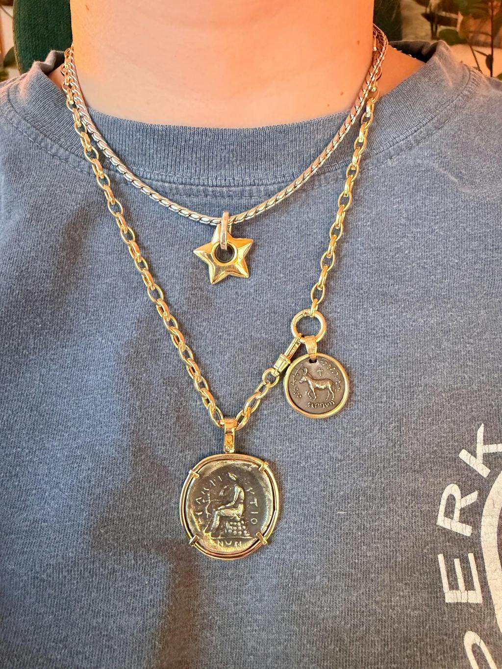 14K Solid Gold Lariat Necklace Double Clasp Chain Y Link Design – Polished, Adjustable, Italian