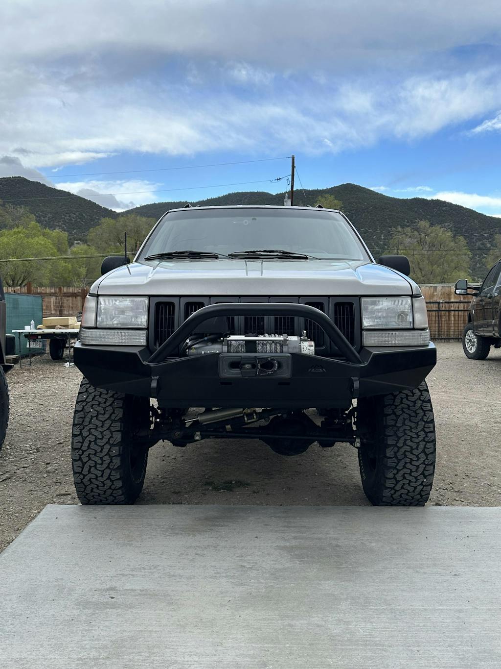 Jeep Grand Cherokee Zj Front Winch Steel Bumper — Goliath Off Road 7091