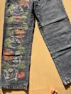 Floral Faces Art Hand Painted Jeans