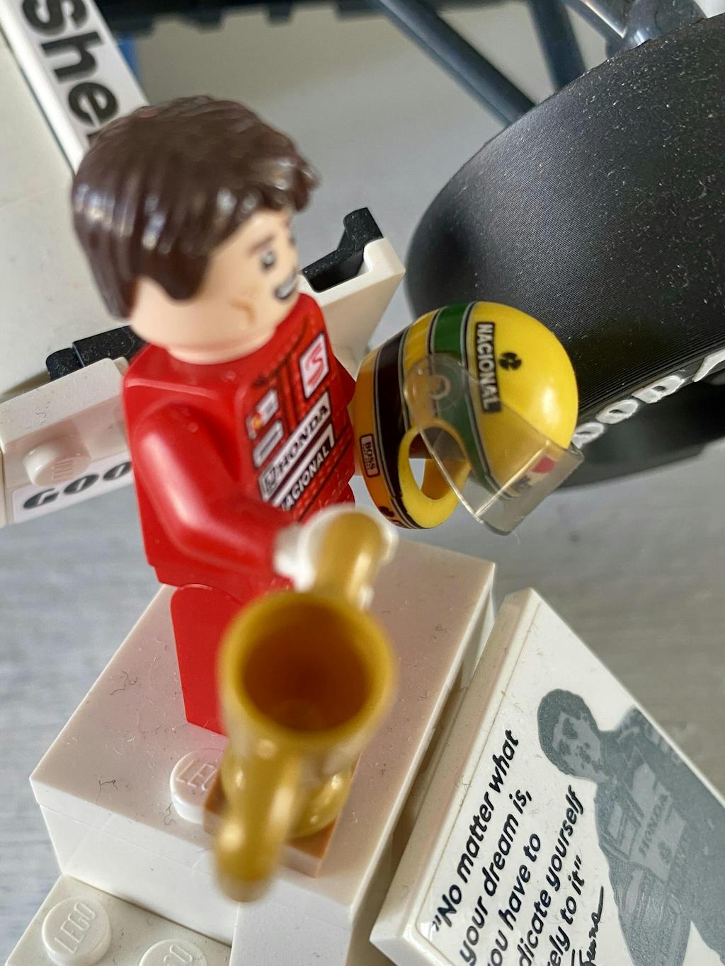 Ayrton Senna Custom Lego Minifig Helmet