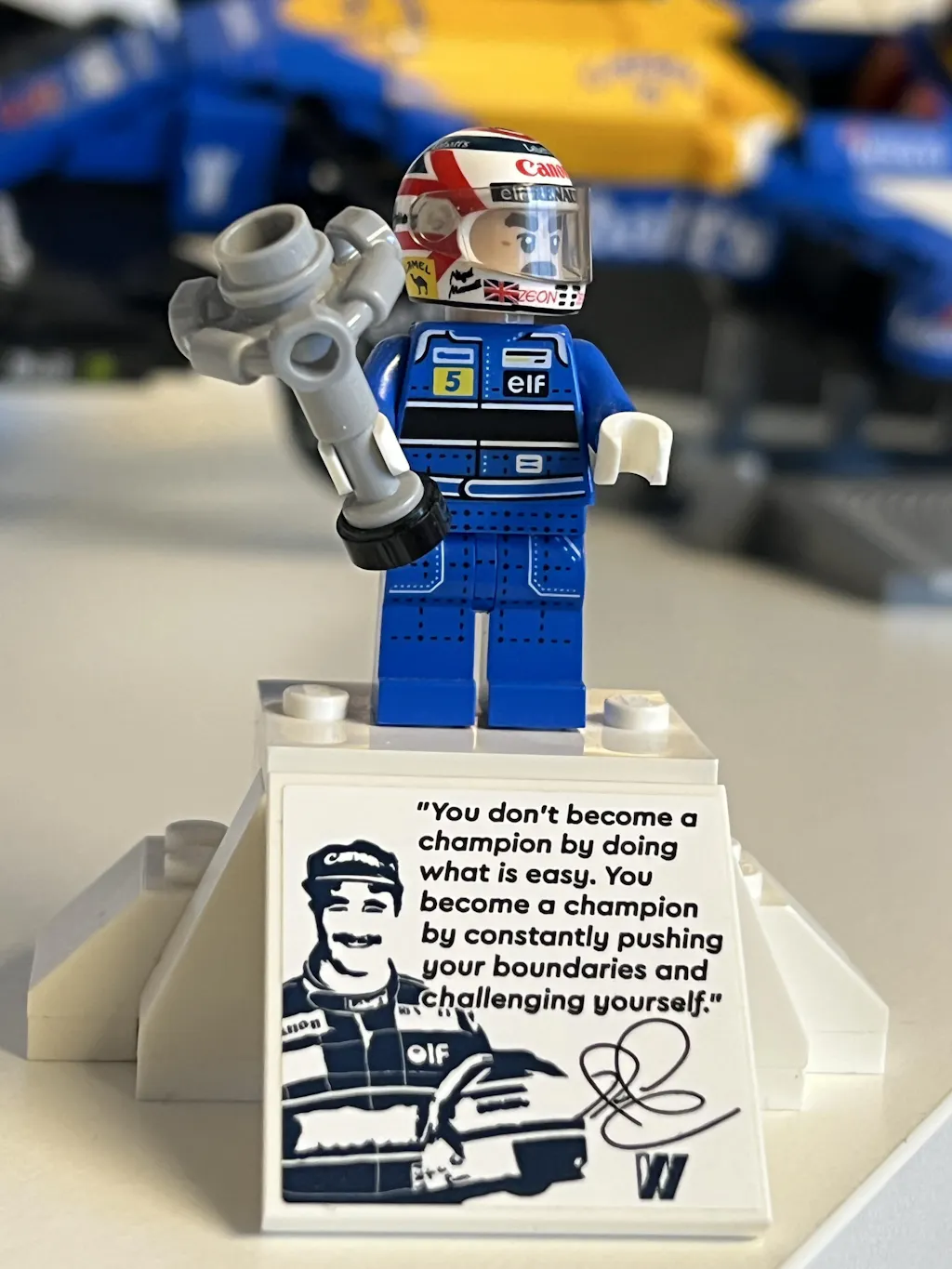 Nigel Mansell Custom Lego Minifig Helmet
