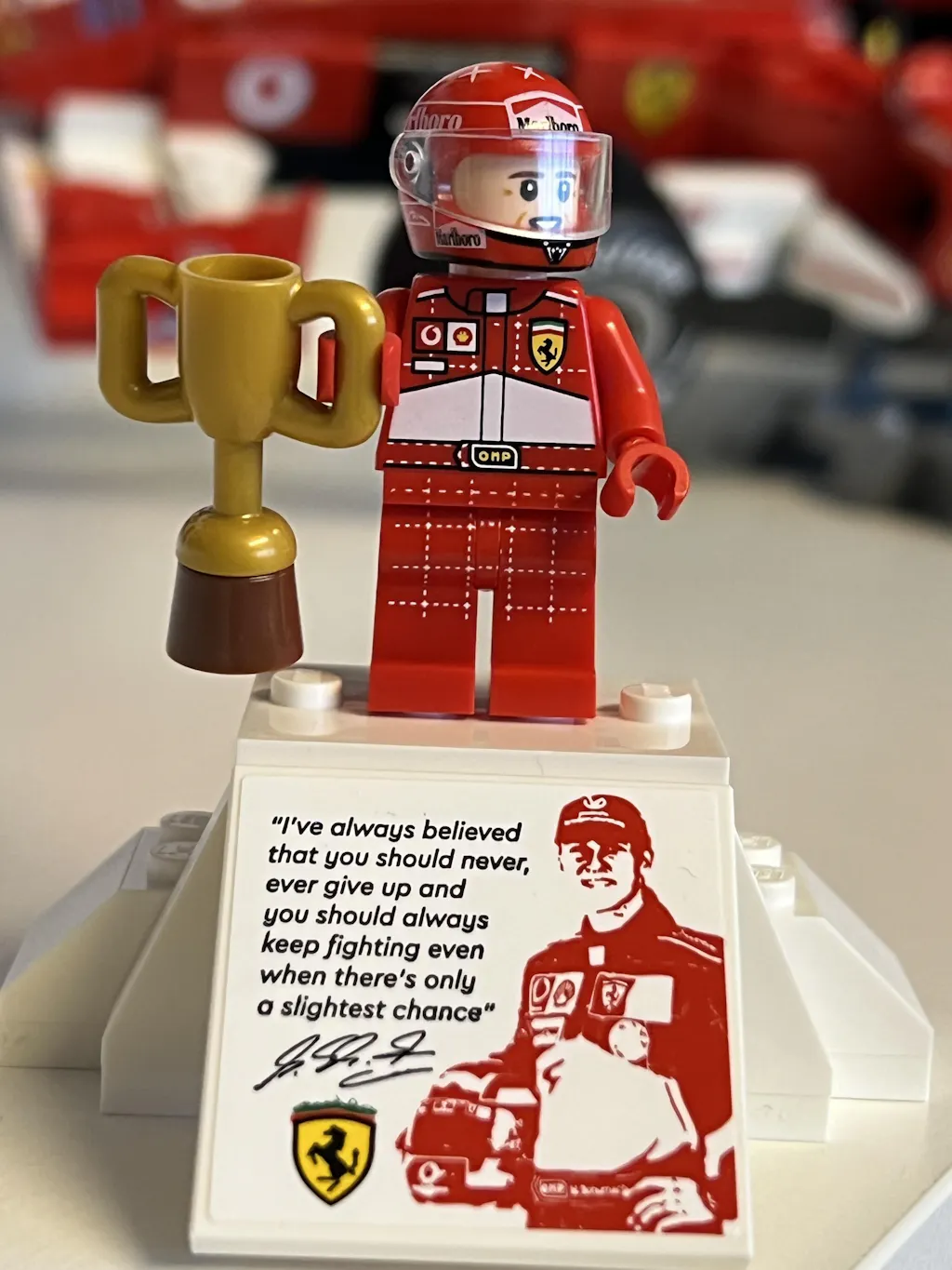 Michael Schumacher Custom Lego Minifig Helmet