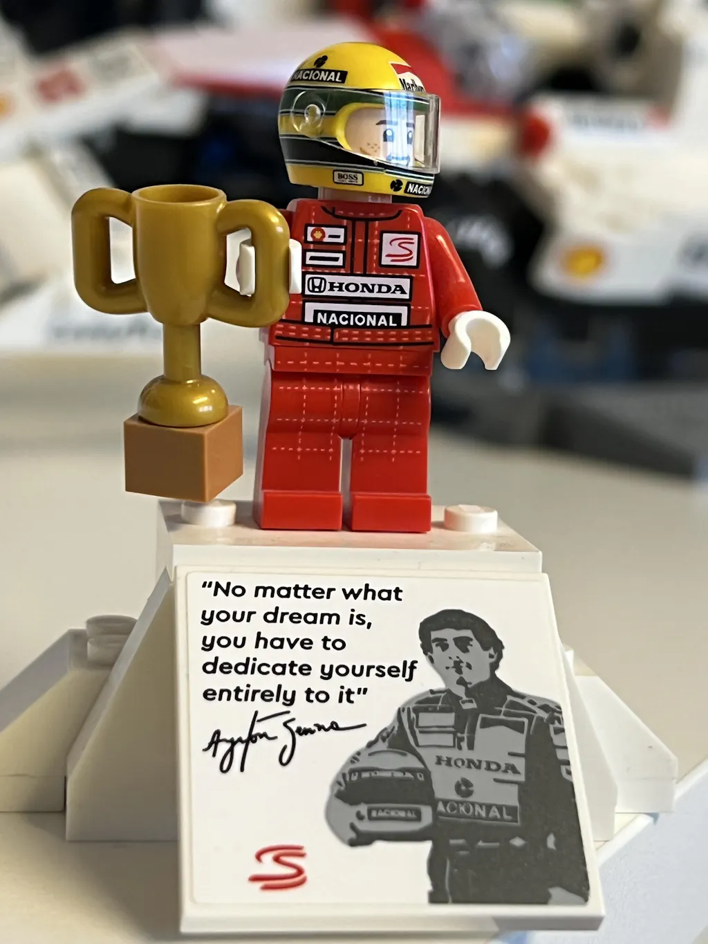Ayrton Senna Custom Lego Minifig Helmet
