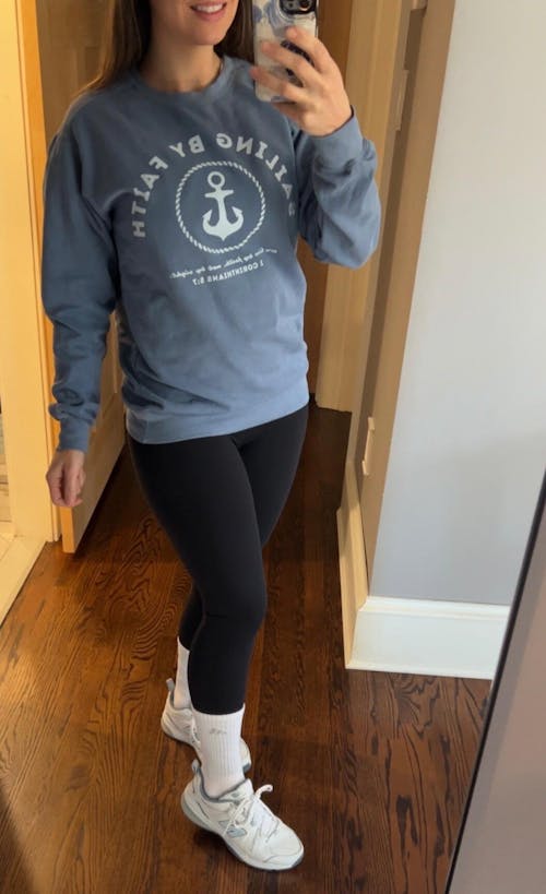 Sailing by Faith 2 Corinthians 5:7 Crewneck