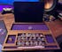 Personalized Hardwood Dice Tray and Vault With Full Size Tablet Stand