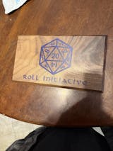 Personalized Hardwood Dice Tray and Vault With Phone/Tablet Stand