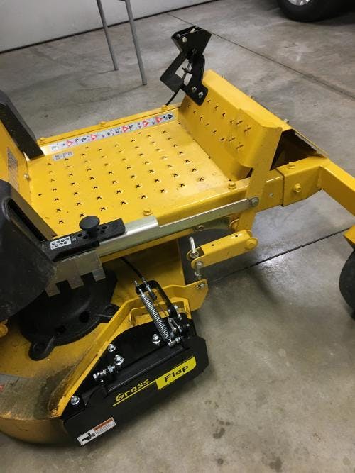 46R50-5L GrassFlap® brand chute blocker for Hustler Raptor (2019 - 202