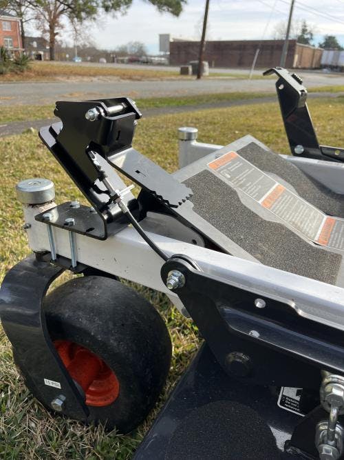 61E50-5-A24 Low Profile GrassFlap® brand chute blocker with Steel Bloc